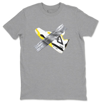 AJ4 Vivid Sulfur shirt to match jordans Duct Tape sneaker tees Air Jordan 4 Vivid Sulfur SNRT Sneaker Release Tees unisex cotton Heather Grey 2 crew neck shirt