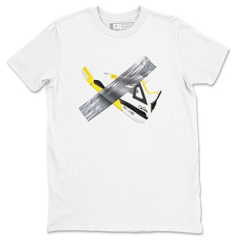 AJ4 Vivid Sulfur shirt to match jordans Duct Tape sneaker tees Air Jordan 4 Vivid Sulfur SNRT Sneaker Release Tees unisex cotton White 2 crew neck shirt