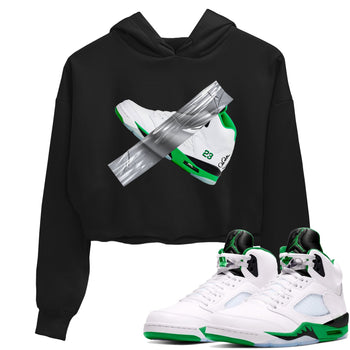 Air Jordan 5 Lucky Green shirt to match jordans Duct Tape sneaker tees AJ5 Lucky Green SNRT Sneaker Release Tees Black 1 crop length shirt