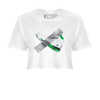Air Jordan 5 Lucky Green shirt to match jordans Duct Tape sneaker tees AJ5 Lucky Green SNRT Sneaker Release Tees White 2 crop length shirt