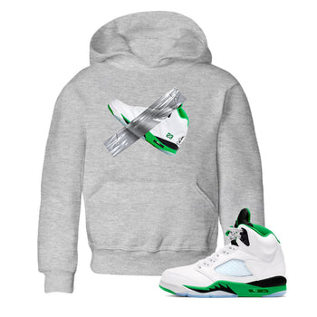 Air Jordan 5 Lucky Green shirt to match jordans Duct Tape sneaker tees AJ5 Lucky Green SNRT sneaker release tees baby toddler Heather Grey 1 cotton Shirt