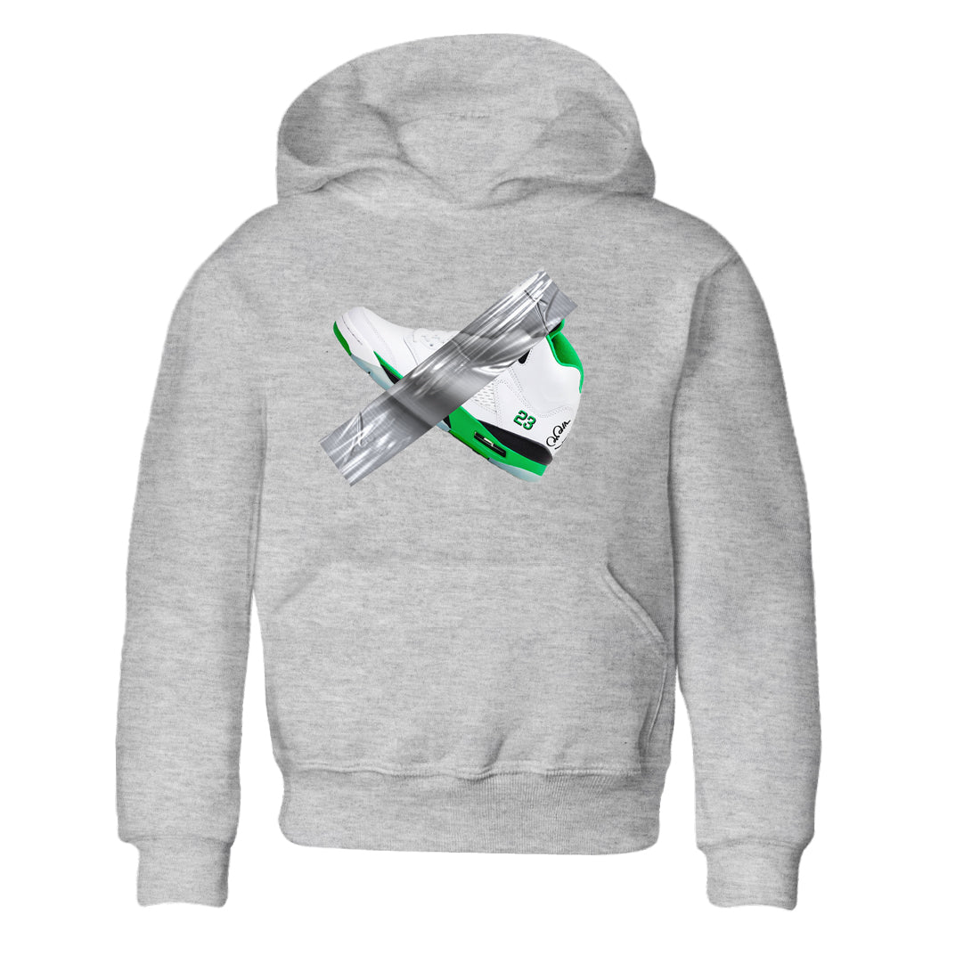 Air Jordan 5 Lucky Green shirt to match jordans Duct Tape sneaker tees AJ5 Lucky Green SNRT sneaker release tees baby toddler Heather Grey 2 cotton Shirt