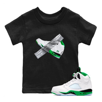 Air Jordan 5 Lucky Green shirt to match jordans Duct Tape sneaker tees AJ5 Lucky Green SNRT sneaker release tees baby toddler Black 1 cotton Shirt