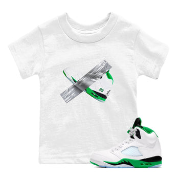 Air Jordan 5 Lucky Green shirt to match jordans Duct Tape sneaker tees AJ5 Lucky Green SNRT sneaker release tees baby toddler White 1 cotton Shirt