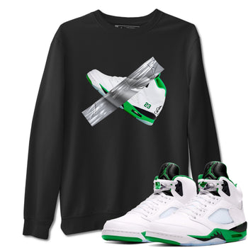 Air Jordan 5 Lucky Green shirt to match jordans Duct Tape sneaker tees AJ5 Lucky Green SNRT Sneaker Release Tees unisex cotton Black 1 crew neck shirt