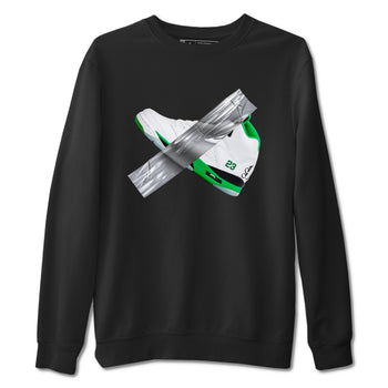 Air Jordan 5 Lucky Green shirt to match jordans Duct Tape sneaker tees AJ5 Lucky Green SNRT Sneaker Release Tees unisex cotton Black 2 crew neck shirt