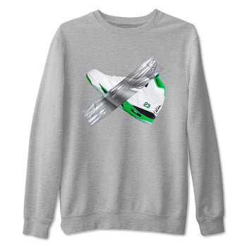 Air Jordan 5 Lucky Green shirt to match jordans Duct Tape sneaker tees AJ5 Lucky Green SNRT Sneaker Release Tees unisex cotton Heather Grey 2 crew neck shirt