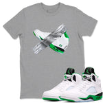Air Jordan 5 Lucky Green shirt to match jordans Duct Tape sneaker tees AJ5 Lucky Green SNRT Sneaker Release Tees unisex cotton Heather Grey 1 crew neck shirt