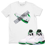 Air Jordan 5 Lucky Green shirt to match jordans Duct Tape sneaker tees AJ5 Lucky Green SNRT Sneaker Release Tees unisex cotton White 1 crew neck shirt
