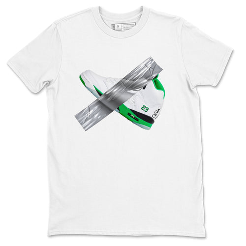 Air Jordan 5 Lucky Green shirt to match jordans Duct Tape sneaker tees AJ5 Lucky Green SNRT Sneaker Release Tees unisex cotton White 2 crew neck shirt