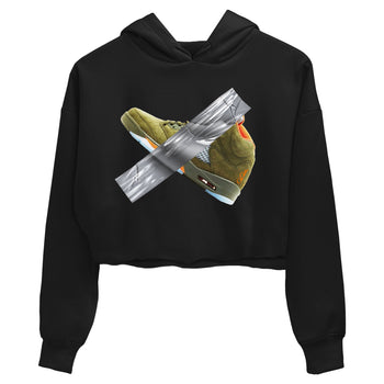 Air Jordan 5 Olive shirt to match jordans Duct Tape sneaker tees AJ5 Olive SNRT Sneaker Release Tees Black 2 crop length shirt
