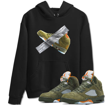Air Jordan 5 Olive shirt to match jordans Duct Tape sneaker tees AJ5 Olive SNRT Sneaker Release Tees unisex cotton Black 1 crew neck shirt