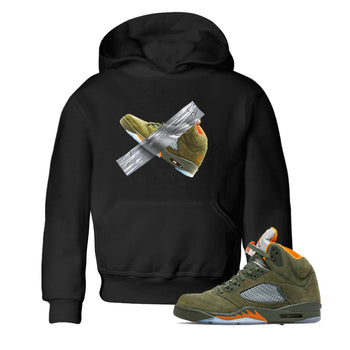 Air Jordan 5 Olive shirt to match jordans Duct Tape sneaker tees AJ5 Olive SNRT sneaker release tees baby toddler Black 1 cotton Shirt