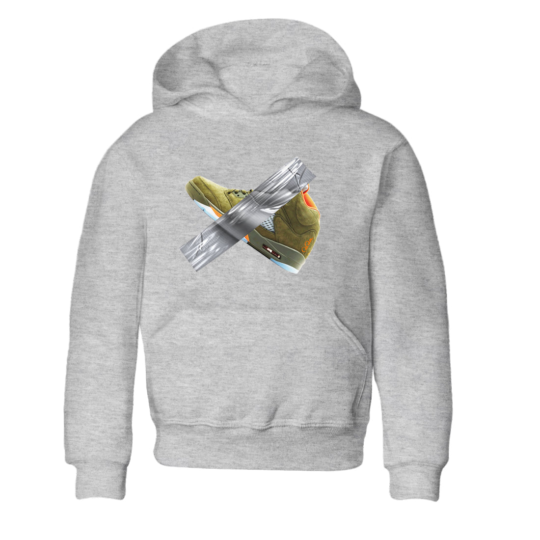 Air Jordan 5 Olive shirt to match jordans Duct Tape sneaker tees AJ5 Olive SNRT sneaker release tees baby toddler Heather Grey 2 cotton Shirt