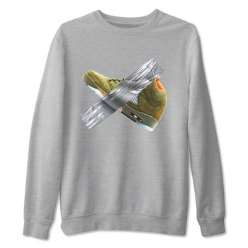Air Jordan 5 Olive shirt to match jordans Duct Tape sneaker tees AJ5 Olive SNRT Sneaker Release Tees unisex cotton Heather Grey 2 crew neck shirt