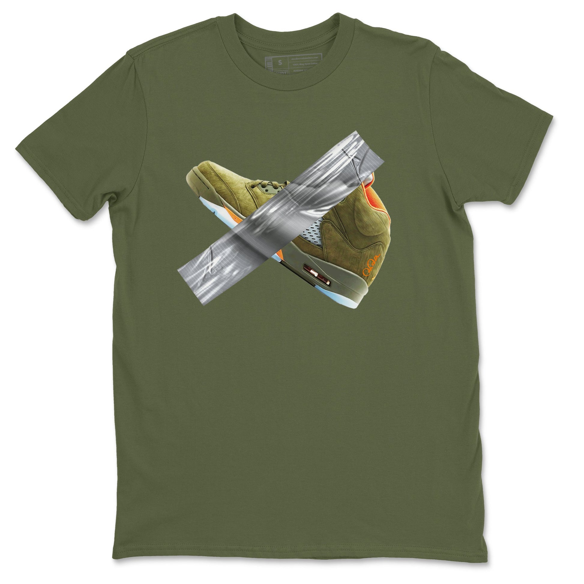 Air Jordan 5 Olive shirt to match jordans Duct Tape sneaker tees AJ5 Olive SNRT Sneaker Release Tees unisex cotton Military Green 2 crew neck shirt