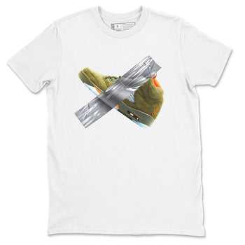 Air Jordan 5 Olive shirt to match jordans Duct Tape sneaker tees AJ5 Olive SNRT Sneaker Release Tees unisex cotton White 2 crew neck shirt