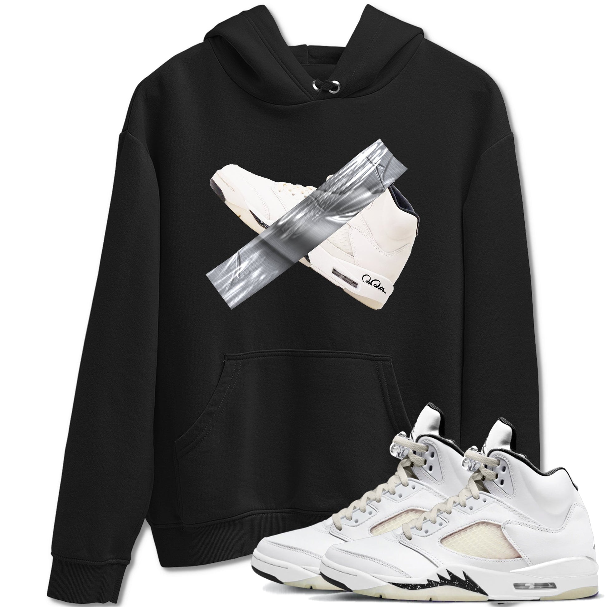 5s Sail shirt to match jordans Duct Tape sneaker tees Air Jordan 5 Sail SNRT Sneaker Release Tees unisex cotton Black 1 crew neck shirt