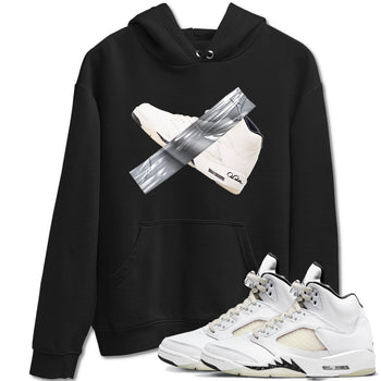5s Sail shirt to match jordans Duct Tape sneaker tees Air Jordan 5 Sail SNRT Sneaker Release Tees unisex cotton Black 1 crew neck shirt