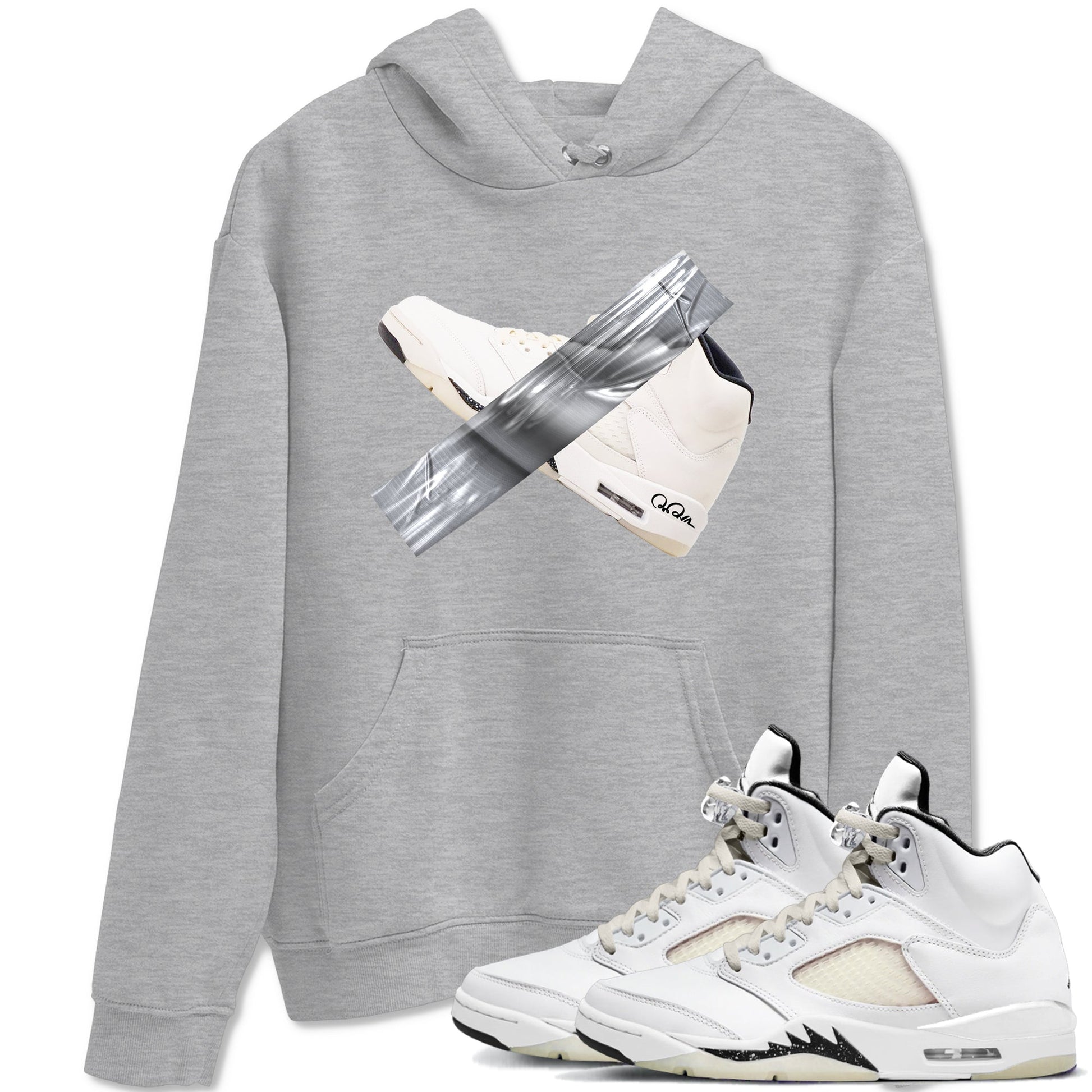 5s Sail shirt to match jordans Duct Tape sneaker tees Air Jordan 5 Sail SNRT Sneaker Release Tees unisex cotton Heather Grey 1 crew neck shirt