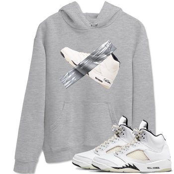 5s Sail shirt to match jordans Duct Tape sneaker tees Air Jordan 5 Sail SNRT Sneaker Release Tees unisex cotton Heather Grey 1 crew neck shirt