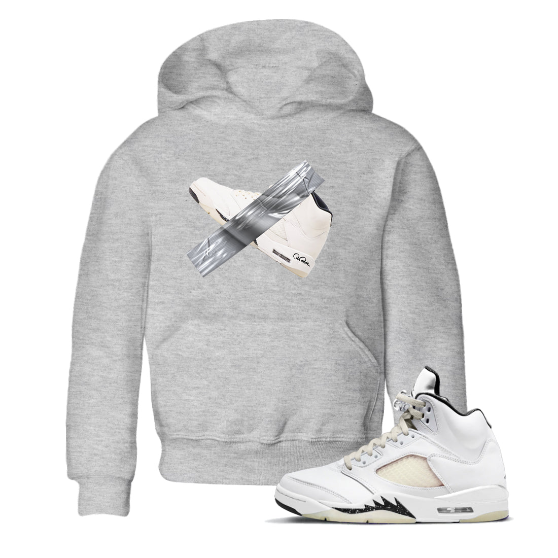 5s Sail shirt to match jordans Duct Tape sneaker tees Air Jordan 5 Sail SNRT sneaker release tees baby toddler Heather Grey 1 cotton Shirt