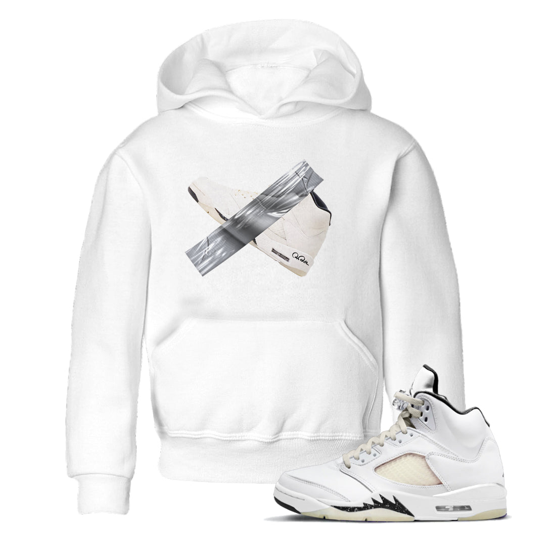 5s Sail shirt to match jordans Duct Tape sneaker tees Air Jordan 5 Sail SNRT sneaker release tees baby toddler White 1 cotton Shirt