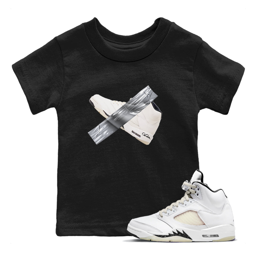 5s Sail shirt to match jordans Duct Tape sneaker tees Air Jordan 5 Sail SNRT sneaker release tees baby toddler Black 1 cotton Shirt