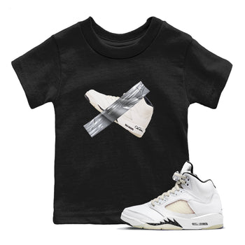5s Sail shirt to match jordans Duct Tape sneaker tees Air Jordan 5 Sail SNRT sneaker release tees baby toddler Black 1 cotton Shirt