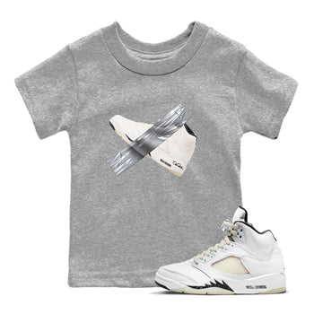 5s Sail shirt to match jordans Duct Tape sneaker tees Air Jordan 5 Sail SNRT sneaker release tees baby toddler Heather Grey 1 cotton Shirt