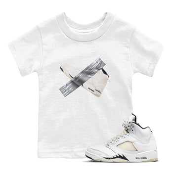5s Sail shirt to match jordans Duct Tape sneaker tees Air Jordan 5 Sail SNRT sneaker release tees baby toddler White 1 cotton Shirt