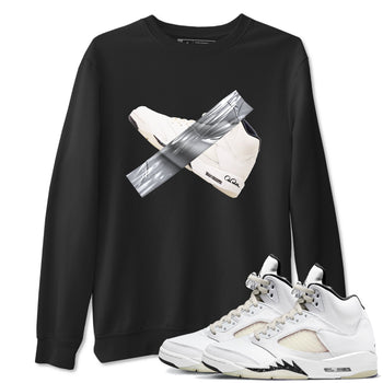 5s Sail shirt to match jordans Duct Tape sneaker tees Air Jordan 5 Sail SNRT Sneaker Release Tees unisex cotton Black 1 crew neck shirt