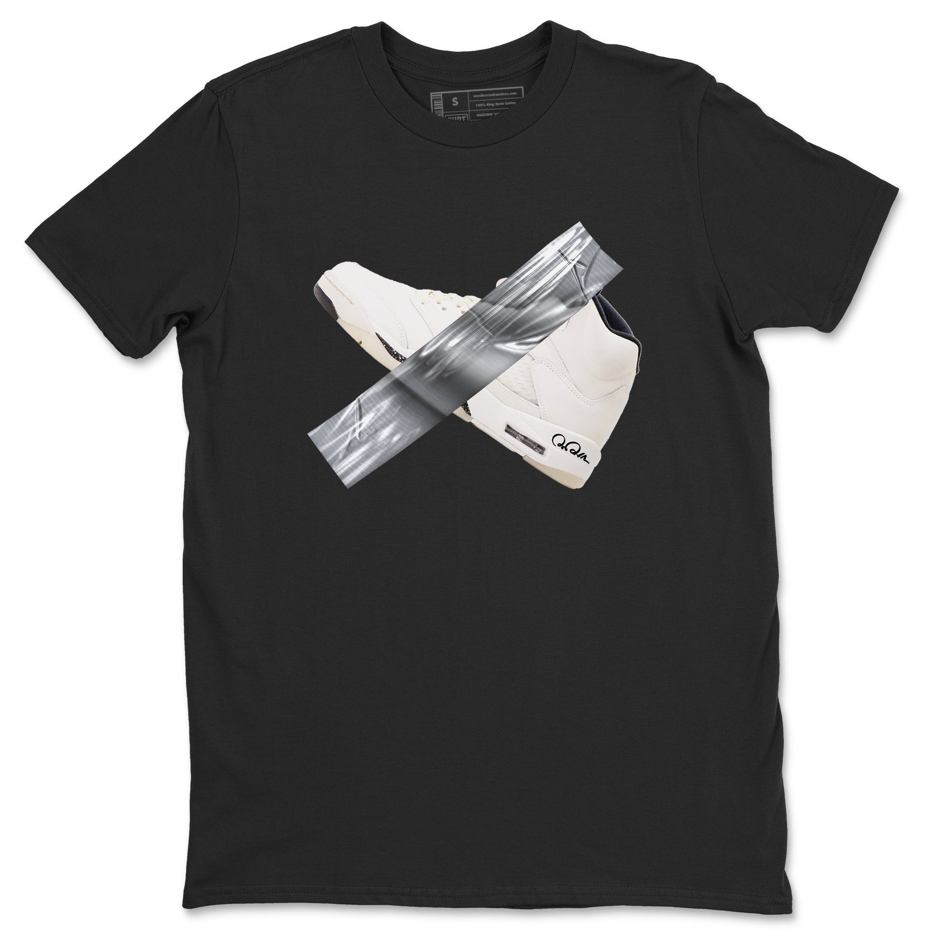 5s Sail shirt to match jordans Duct Tape sneaker tees Air Jordan 5 Sail SNRT Sneaker Release Tees unisex cotton Black 2 crew neck shirt