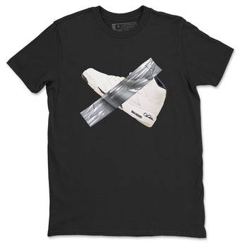 5s Sail shirt to match jordans Duct Tape sneaker tees Air Jordan 5 Sail SNRT Sneaker Release Tees unisex cotton Black 2 crew neck shirt