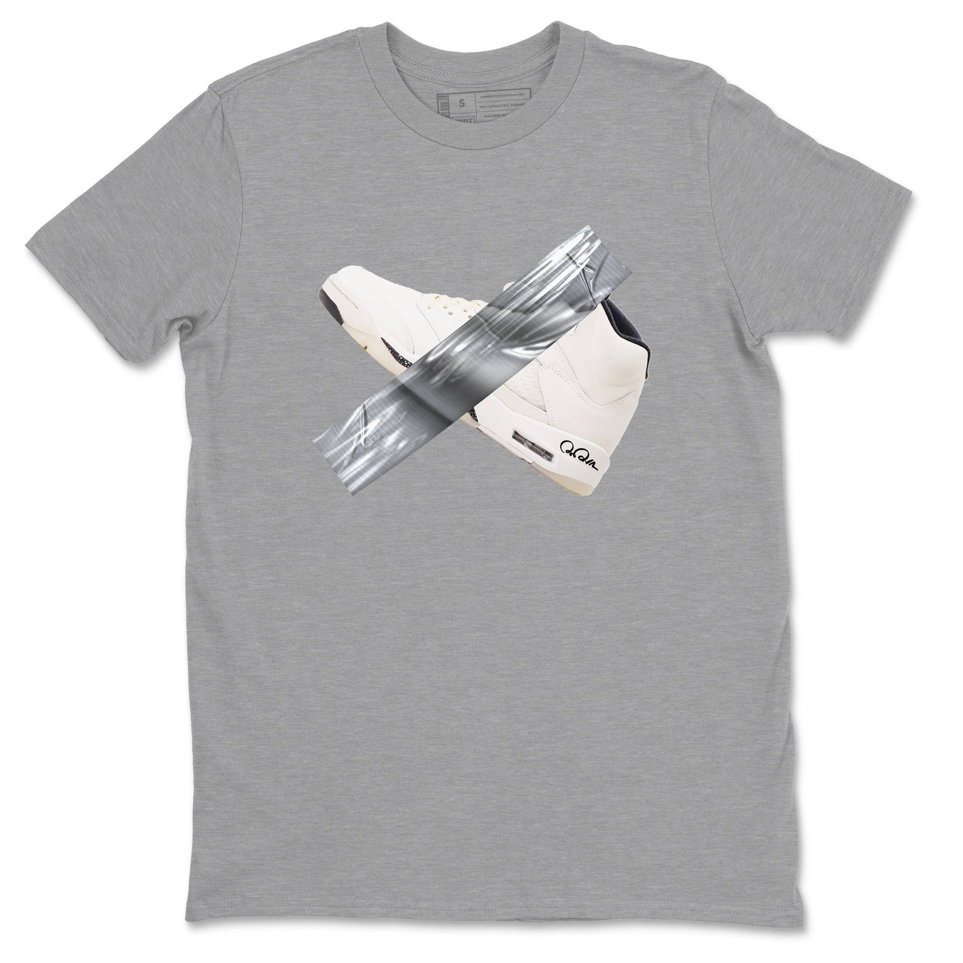 5s Sail shirt to match jordans Duct Tape sneaker tees Air Jordan 5 Sail SNRT Sneaker Release Tees unisex cotton Heather Grey 2 crew neck shirt