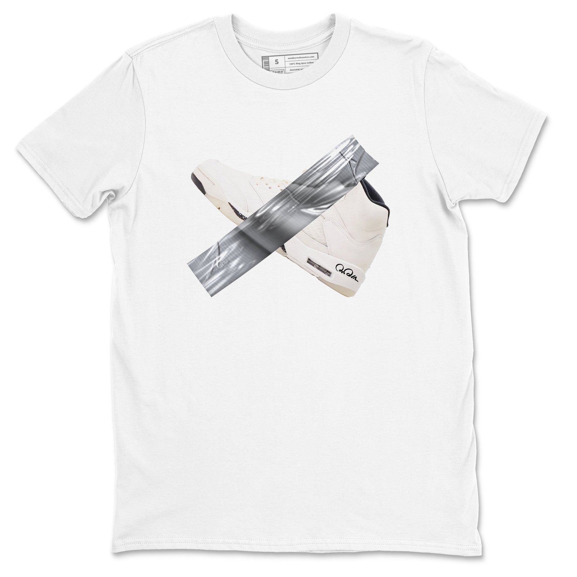5s Sail shirt to match jordans Duct Tape sneaker tees Air Jordan 5 Sail SNRT Sneaker Release Tees unisex cotton White 2 crew neck shirt