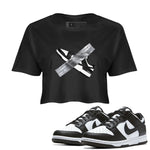 Dunk Panda shirt to match jordans Duct Tape sneaker tees Dunk Panda SNRT Sneaker Release Tees Black 1 crop length shirt