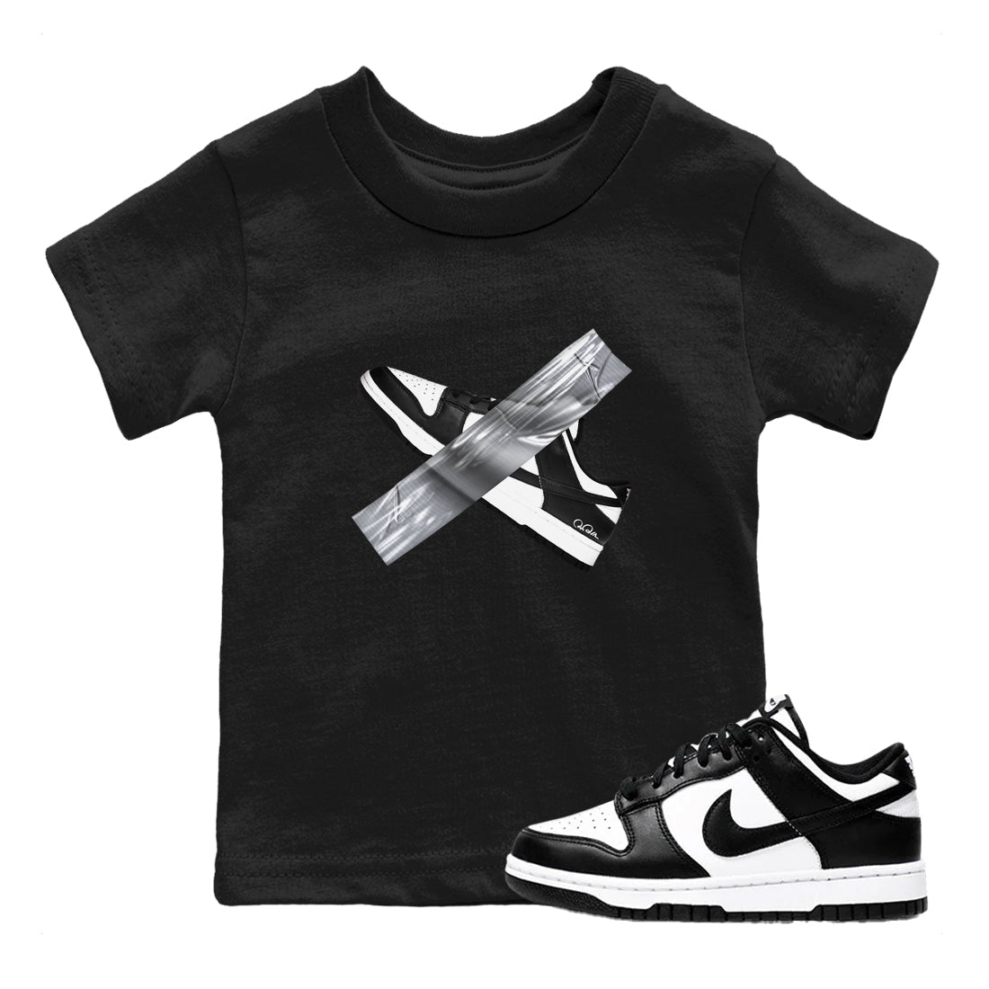 Dunk Panda shirt to match jordans Duct Tape sneaker tees Dunk Panda SNRT sneaker release tees baby toddler Black 1 cotton Shirt