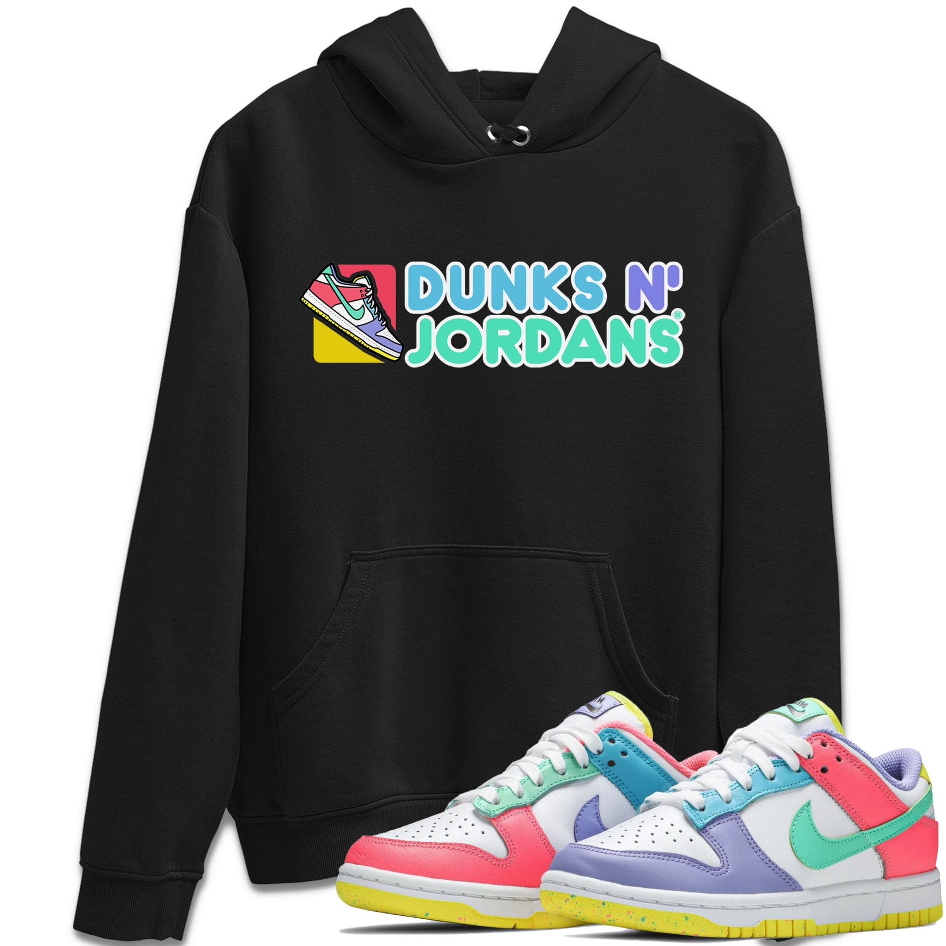 Dunk Easter Candy Sneaker Match Tees Dunks N Jordans Sneaker Tees Holiday Easter T-Shirt Sneaker Release Tees Unisex Shirts Black 1