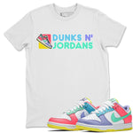 Dunk Easter Candy Sneaker Match Tees Dunks N Jordans Sneaker Tees Holiday Easter T-Shirt Sneaker Release Tees Unisex Shirts White 1