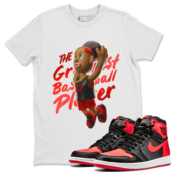 Air Jordan 1 Satin Bred Sneaker Match Tees Dunkshot Boy Sneaker Tees AJ1 Satin Bred Sneaker Release Tees Unisex Shirts White 1