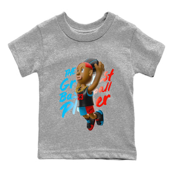 Air Jordan 1 UNC to Chicago Sneaker Match Tees Dunkshot Boy Sneaker Tees AJ1 UNC to Chicago Sneaker Release Tees Kids Shirts Heather Grey 2