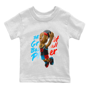 Air Jordan 1 UNC to Chicago Sneaker Match Tees Dunkshot Boy Sneaker Tees AJ1 UNC to Chicago Sneaker Release Tees Kids Shirts White 2