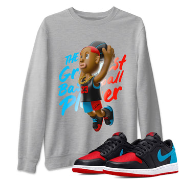 Air Jordan 1 UNC to Chicago Sneaker Match Tees Dunkshot Boy Sneaker Tees AJ1 UNC to Chicago Sneaker Release Tees Unisex Shirts Heather Grey 1