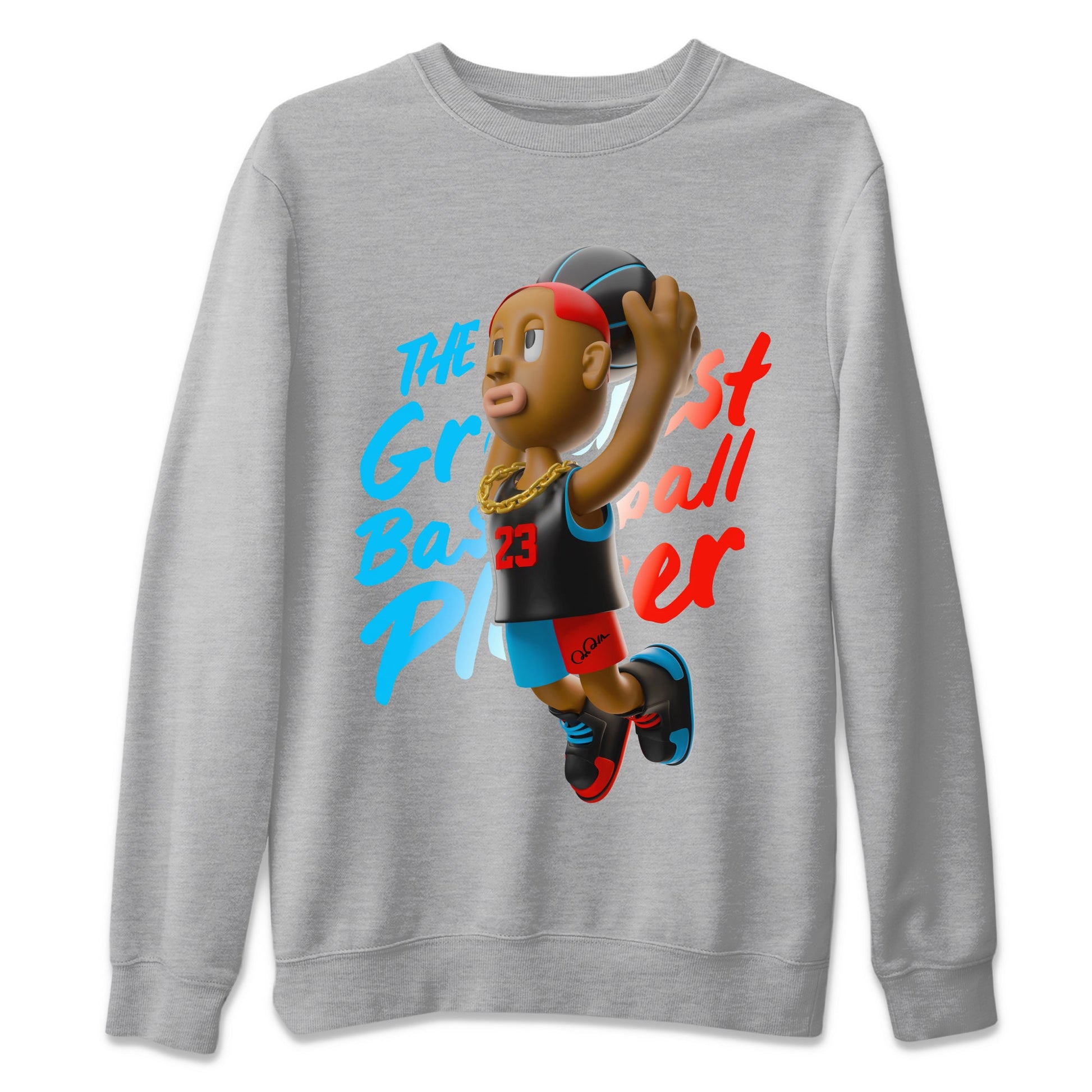 Air Jordan 1 UNC to Chicago Sneaker Match Tees Dunkshot Boy Sneaker Tees AJ1 UNC to Chicago Sneaker Release Tees Unisex Shirts Heather Grey 2