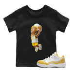 Air Jordan 11 Yellow Python Sneaker Match Tees Dunkshot Boy Sneaker Tees AJ11 Yellow Python Sneaker Release Tees Kids Shirts Black 1