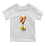 Air Jordan 11 Yellow Python Sneaker Match Tees Dunkshot Boy Sneaker Tees AJ11 Yellow Python Sneaker Release Tees Kids Shirts White 2