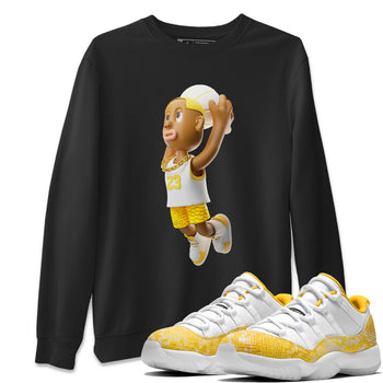 Air Jordan 11 Yellow Python Sneaker Match Tees Dunkshot Boy Sneaker Tees AJ11 Yellow Python Sneaker Release Tees Unisex Shirts Black 1