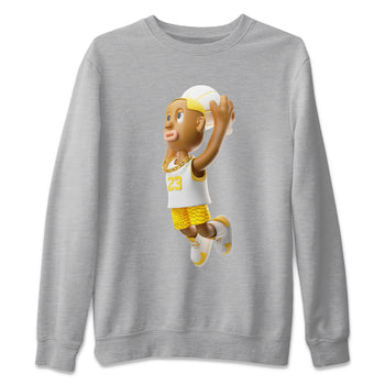 Air Jordan 11 Yellow Python Sneaker Match Tees Dunkshot Boy Sneaker Tees AJ11 Yellow Python Sneaker Release Tees Unisex Shirts Heather Grey 2