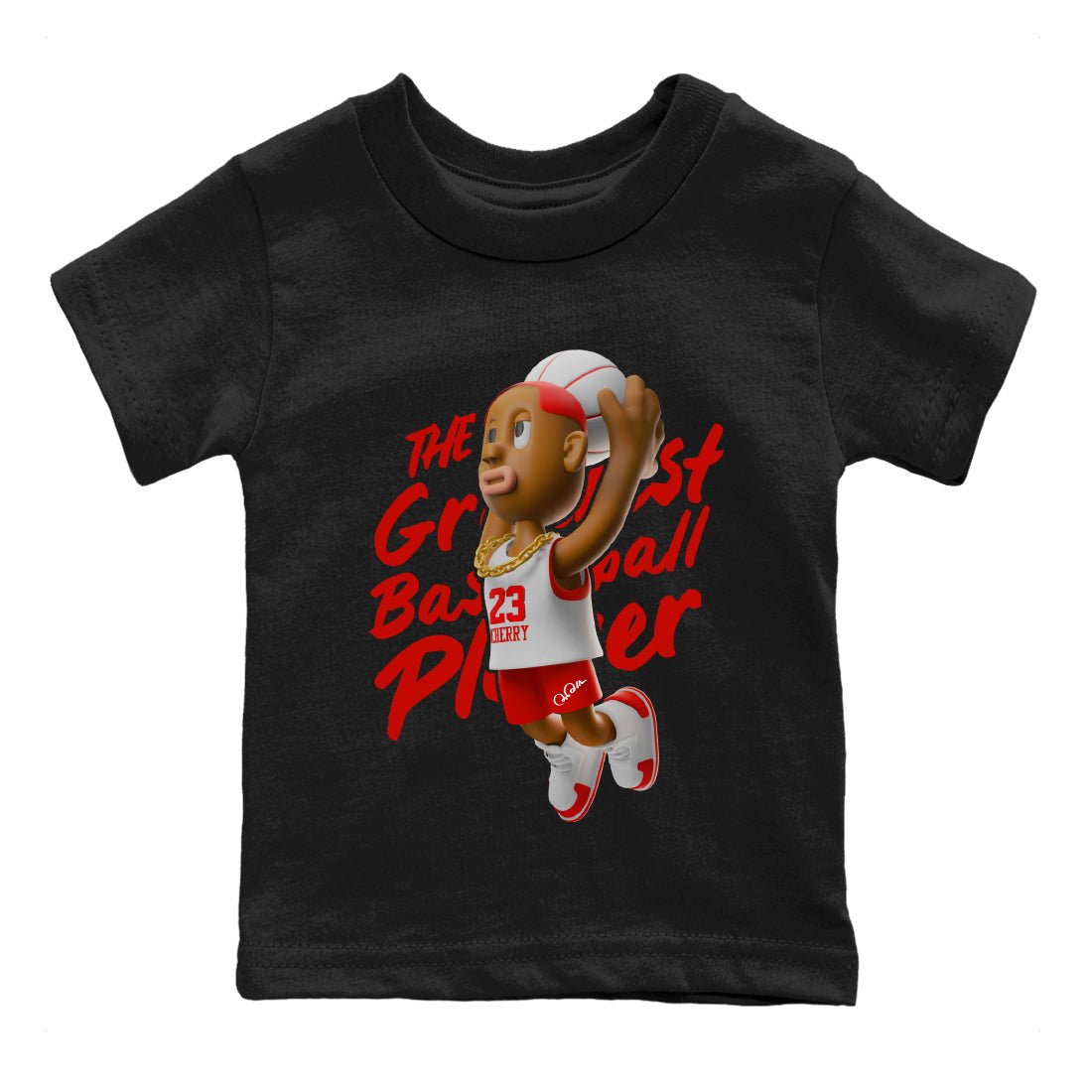 Air Jordan 12 Cherry Sneaker Match Tees Dunkshot Boy Sneaker Tees AJ12 Cherry Sneaker Release Tees Kids Shirts Black 2